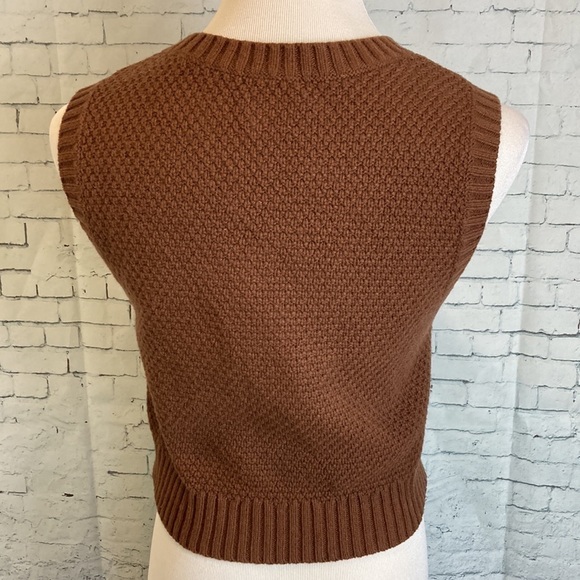 Sunday Best Crochet Knit Squares Cropped Sweater Vest S Academia Boho Grannycore - Picture 10 of 16